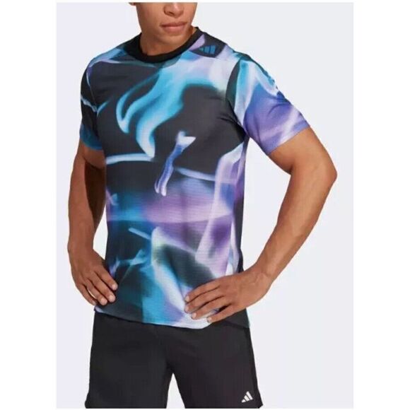 Adidas Men's Designed 4 Training HEAT.RDY AOP Tee HS7460 Violet Fusion Size MT - Picture 1 of 9